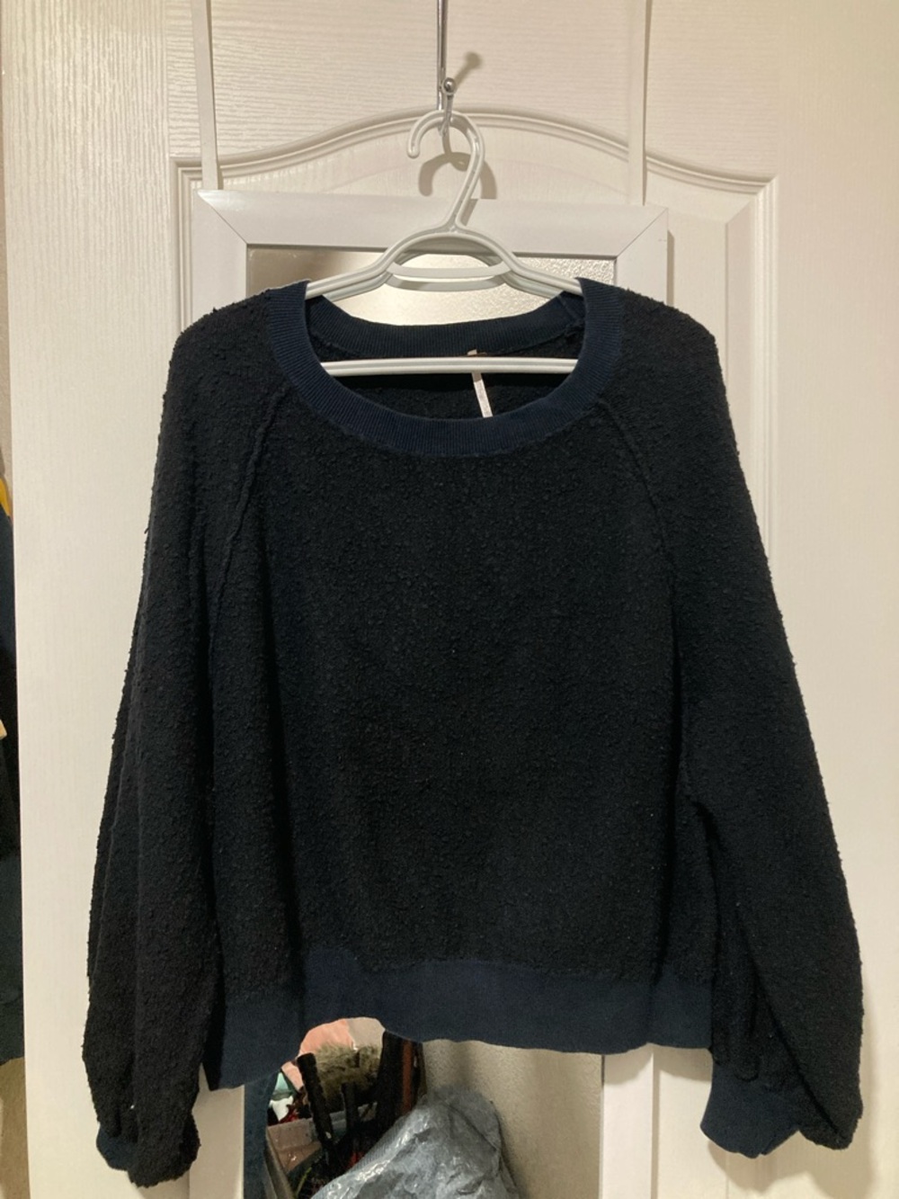 Free People Women’s Black Cozy Crewneck Sweater